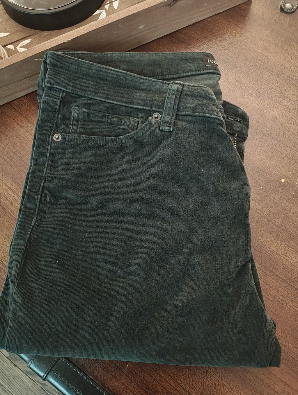 Lucky Brand Forest Green Skinny Corduroy Pants